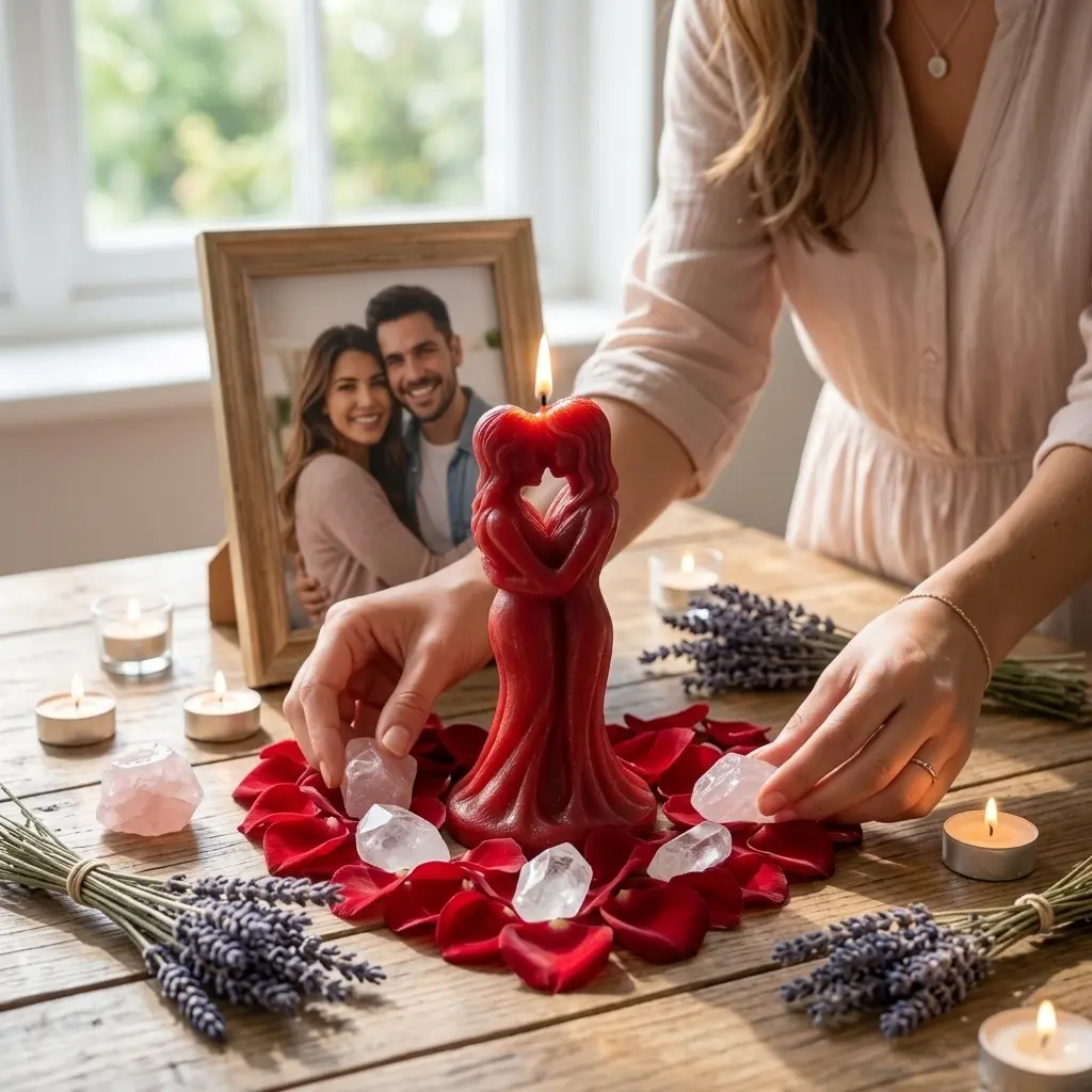 Representación simbólica de un amarre de pareja